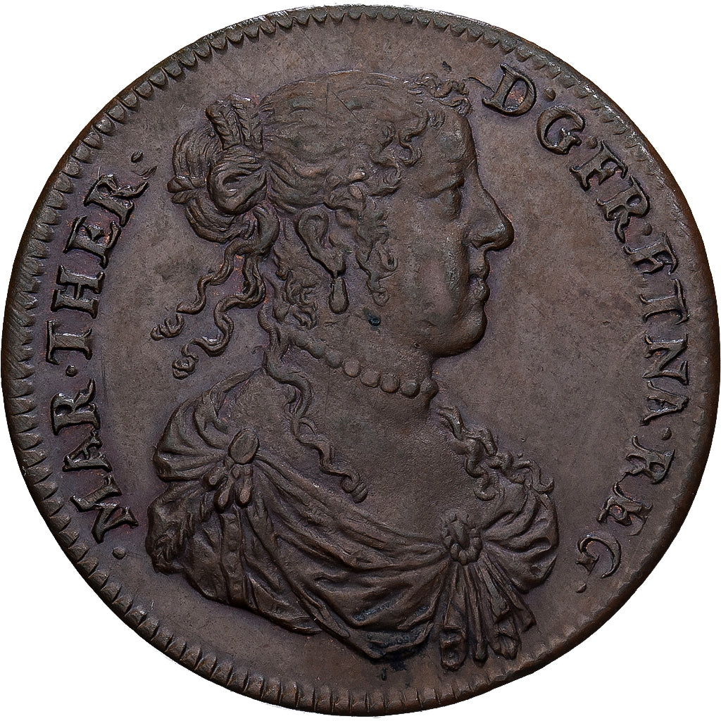Frankreich, betaalpenning, Marie-Thérèse d'Autriche, 1661, Kupfer, SS+