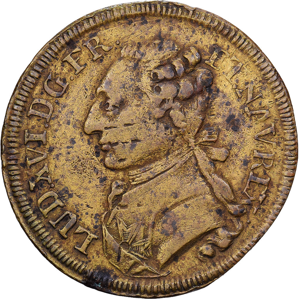 France, Token, Louis XVI, Optimo Principi, 1776, Brass, EF(40-45)