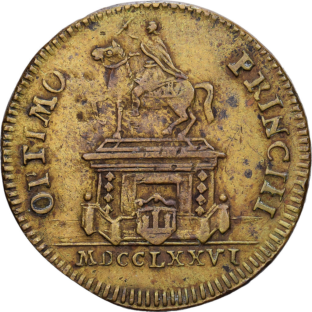 France, Token, Louis XVI, Optimo Principi, 1776, Brass, EF(40-45)