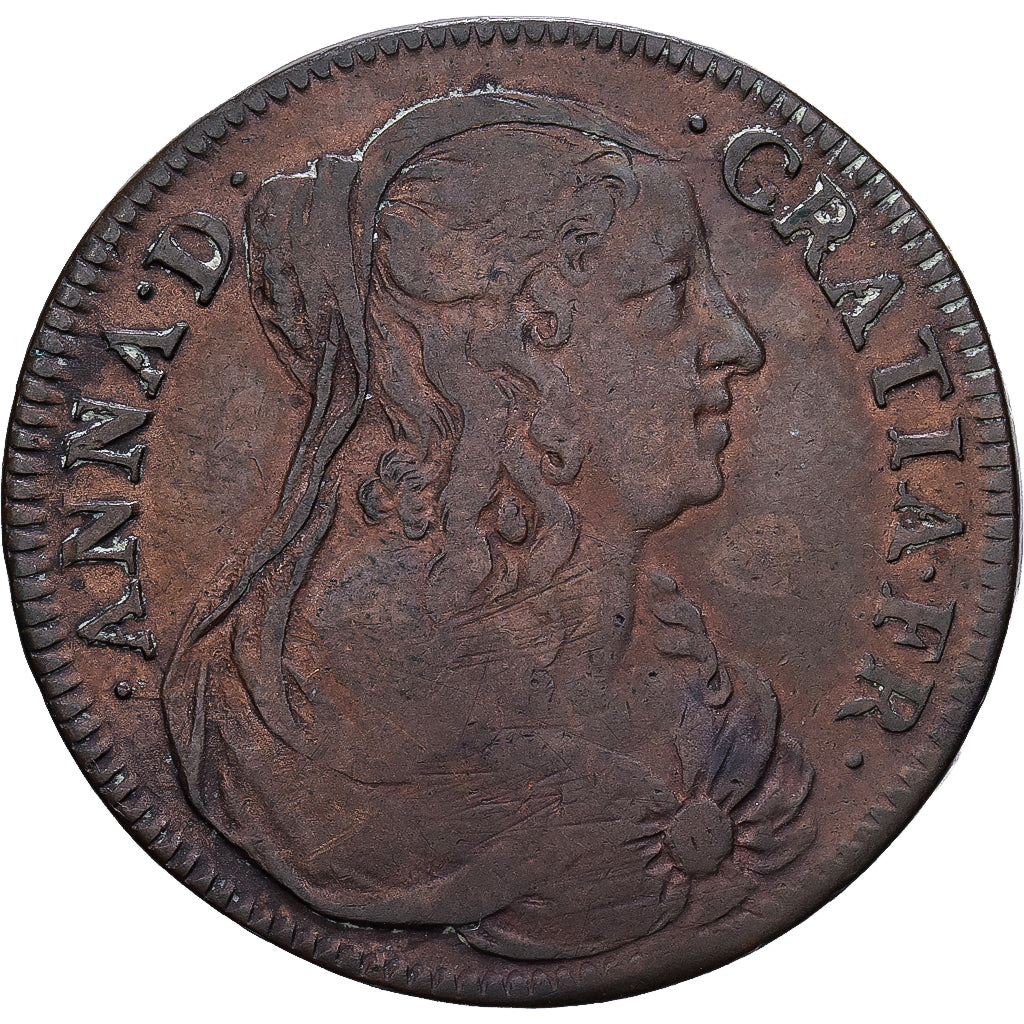 France, Jeton, Anne d'Autriche, Le Veuvage, 1655, Cuivre, TB+, Feuardent:12398
