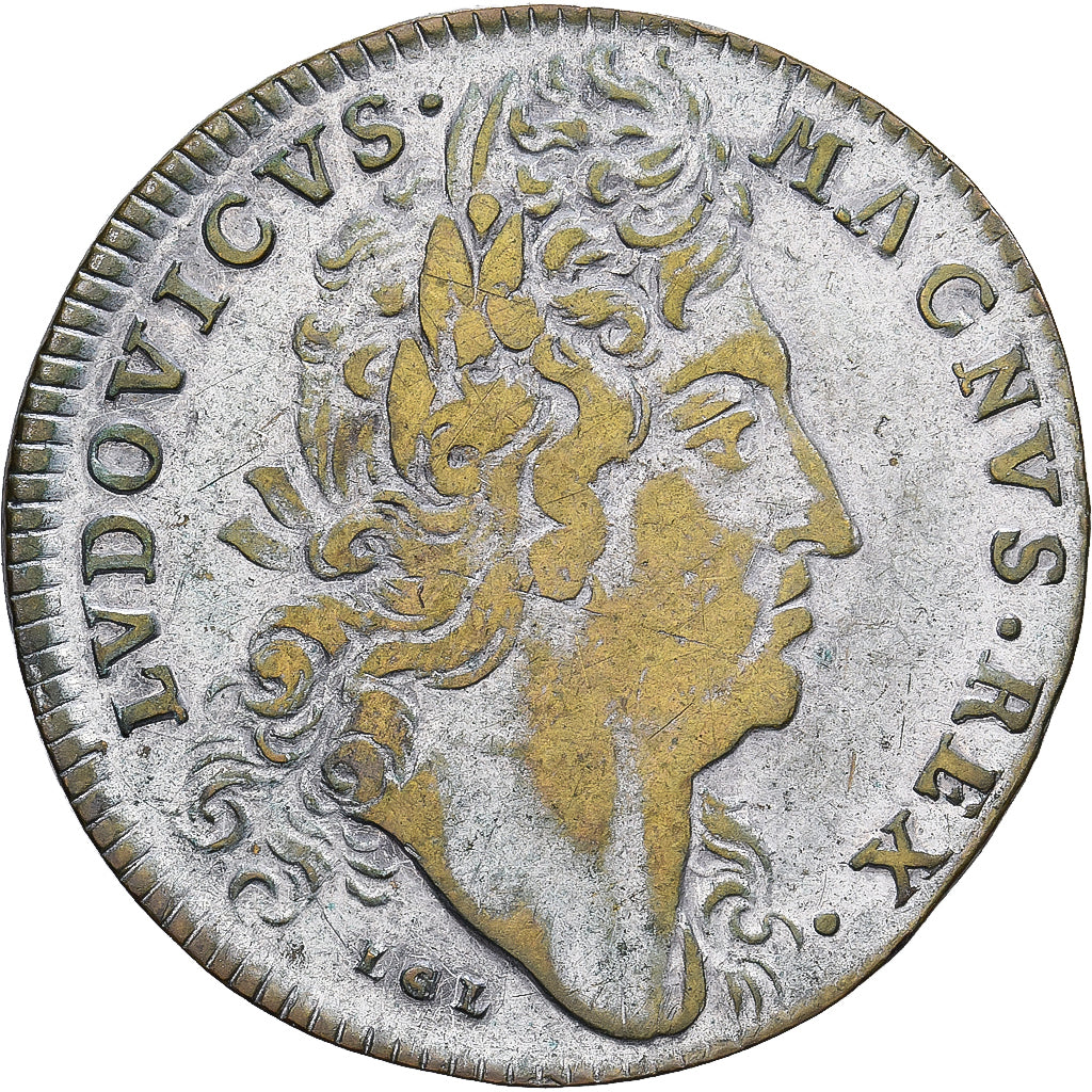 France, Token, Louis XIV, Comptabilité des Bâtiments du roi, Silvered Brass