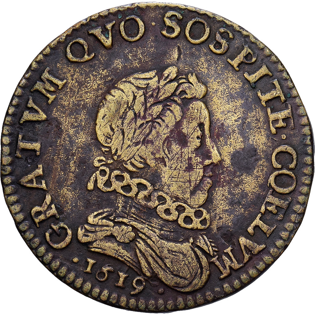 France, Token, Louis XIII, Remerciements au Roi, 1619, Brass, EF(40-45)