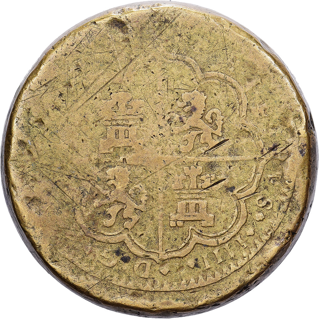 Spain, Poids monétaire, 8 Réaux, 17th-18th centuries, Brass, F(12-15)