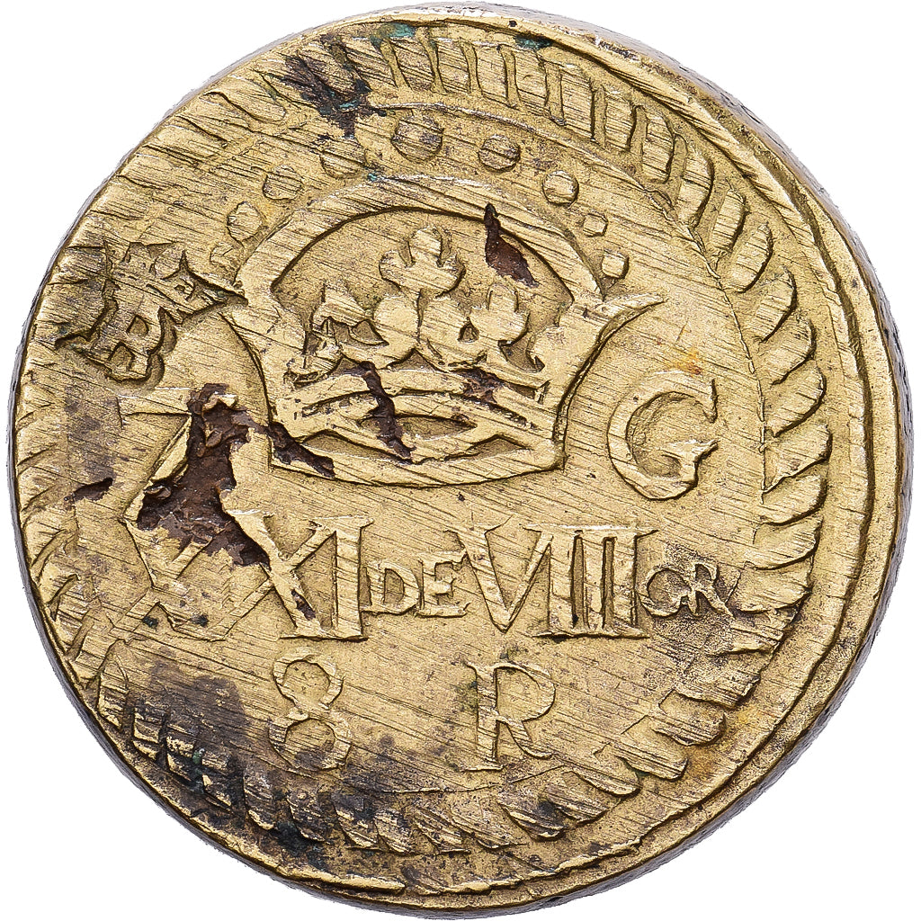 Spain, Poids monétaire, 8 Réaux, 17th-18th centuries, Brass, EF(40-45)