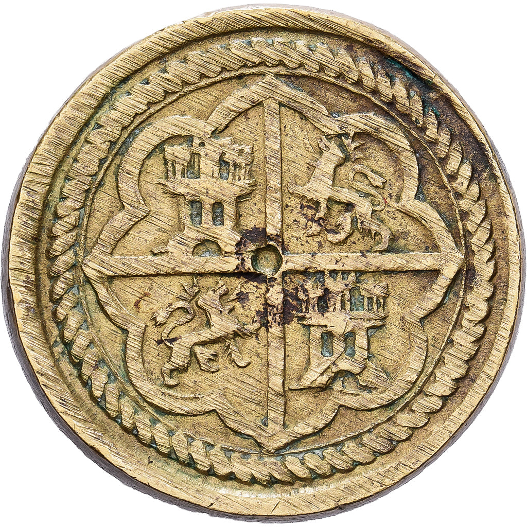 Spain, Poids monétaire, 8 Réaux, 17th-18th centuries, Brass, EF(40-45)