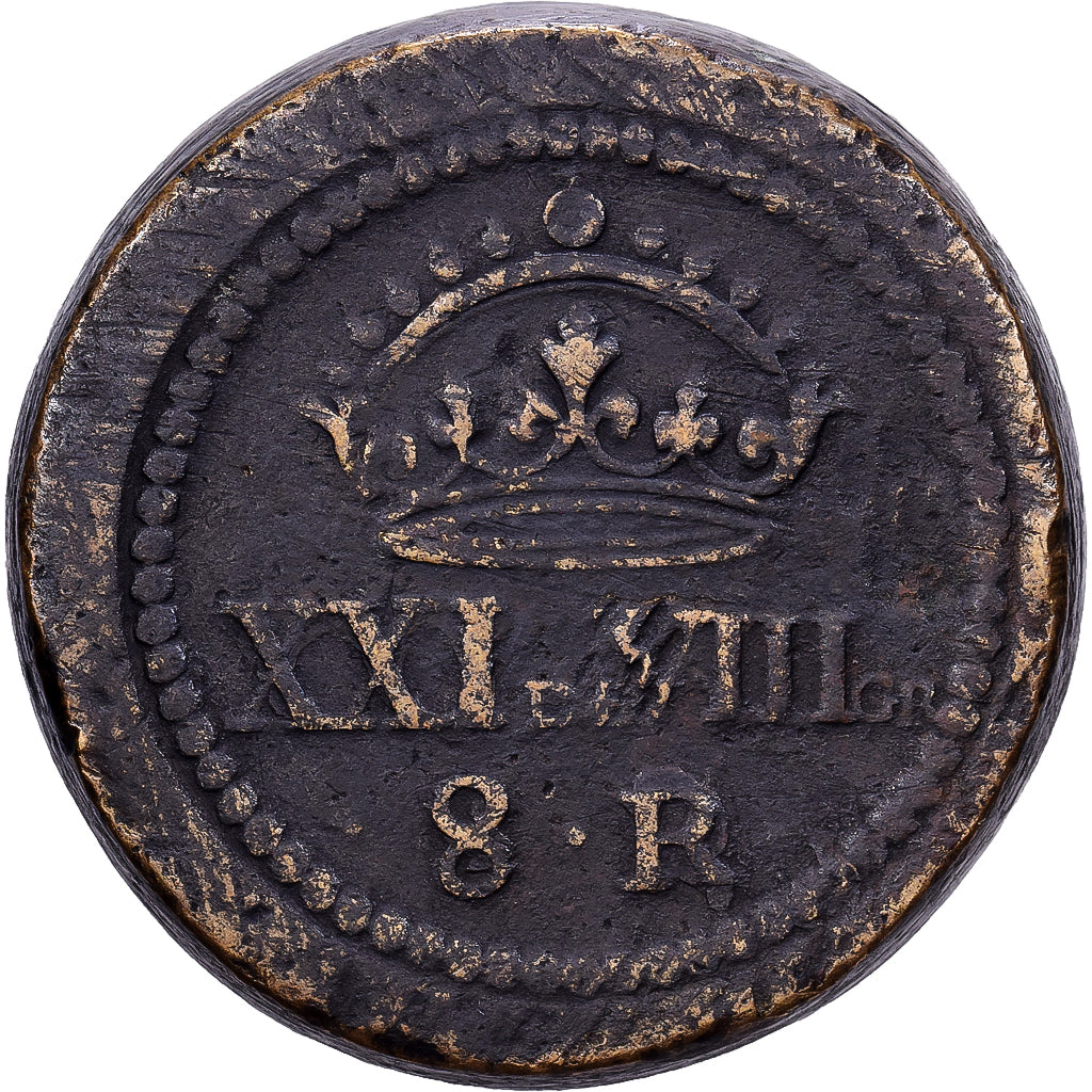 Spain, Poids monétaire, 8 Réaux, 17th-18th centuries, Brass, VF(20-25)