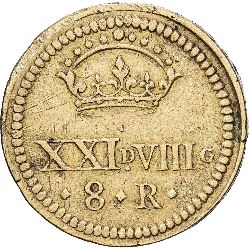 Spain, Poids monétaire, 8 Réaux, 17th-18th centuries, Brass, AU(50-53)