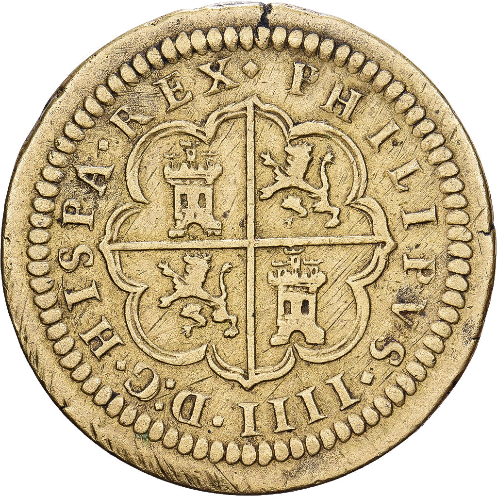 Spain, Poids monétaire, 8 Réaux, 17th-18th centuries, Brass, AU(50-53)