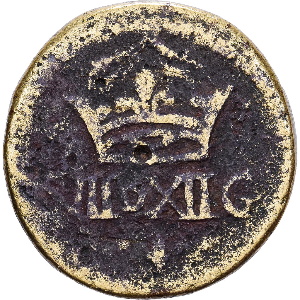 France, Poids monétaire, 1/4 Écu, 16th-17th Centuries, Brass, VF(20-25)