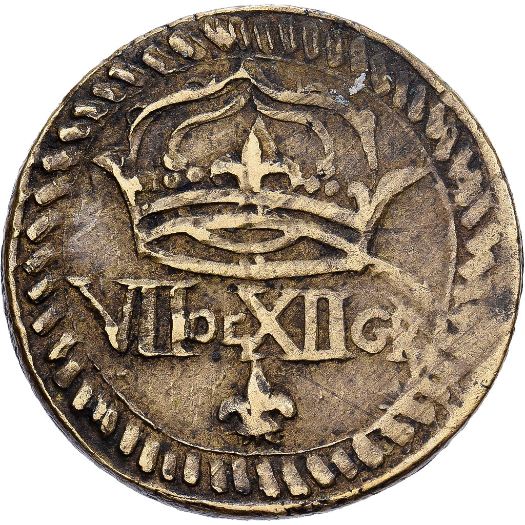 France, Poids monétaire, 1/4 Écu, 16th-17th Centuries, Brass, Contremarque