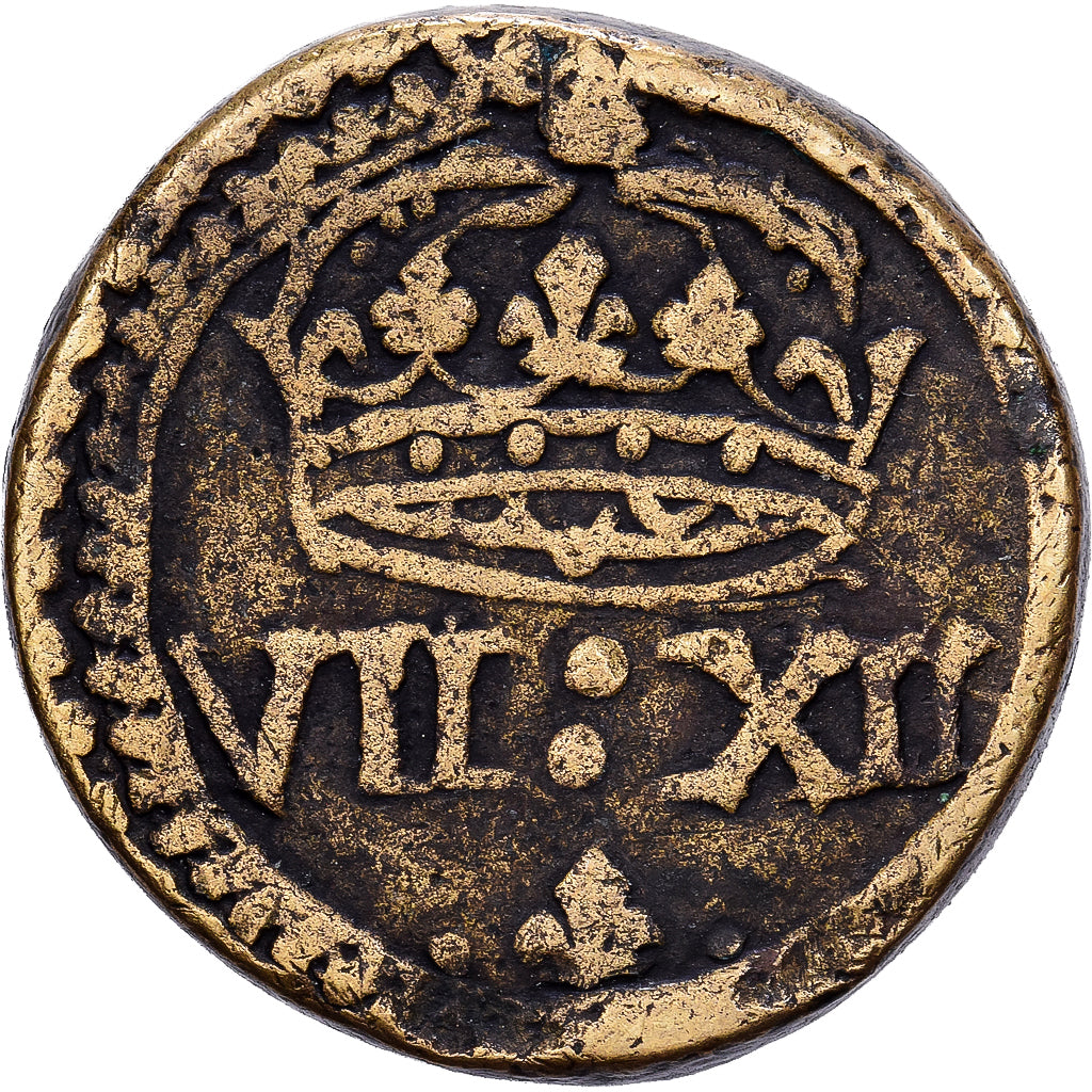 France, Poids monétaire, 1/4 Écu, 16th-17th Centuries, Brass, VF(30-35)