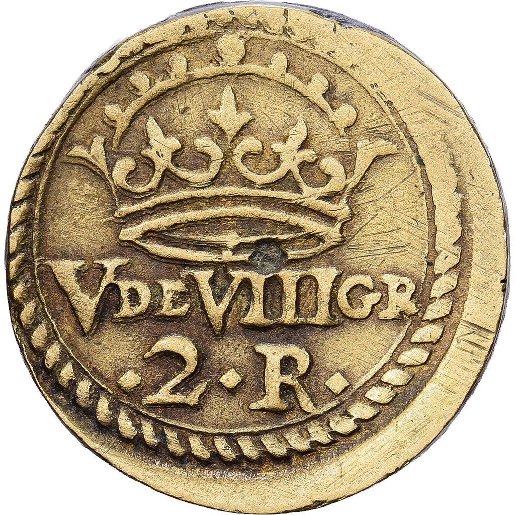 Spain, Poids Monétaires, 2 Réaux, Philippe IV, Brass, AU(50-53)