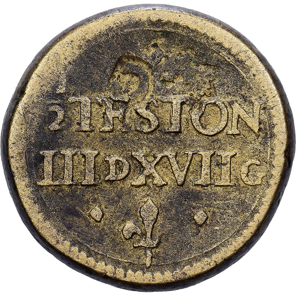 France, Louis XIII, 1/2 Teston, Poids Monétaire, Laiton, TB