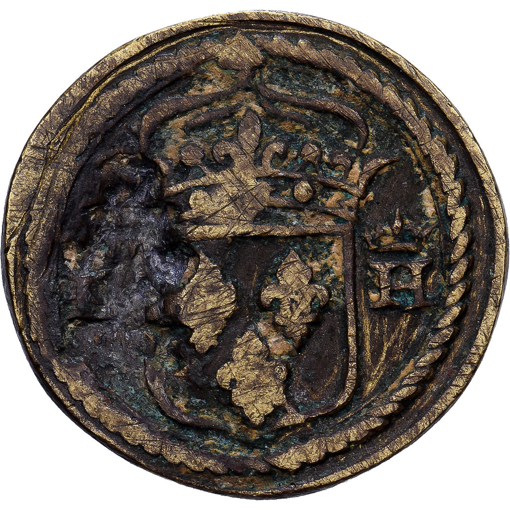 France, Henri II-III, Poids Monétaire, 1/2 Teston, Brass, VF(20-25)