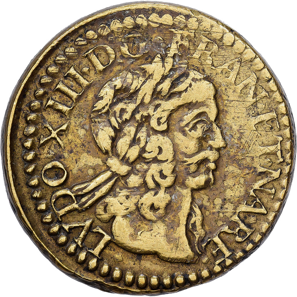 France, Poids Monétaire pour le Double Louis, Louis XIII, Laiton, TTB+