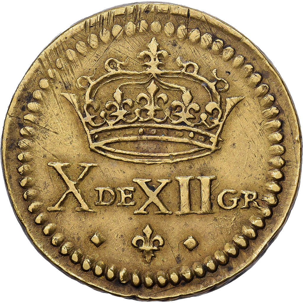France, Poids Monétaire pour le Double Louis, Louis XIII, Laiton, TTB+