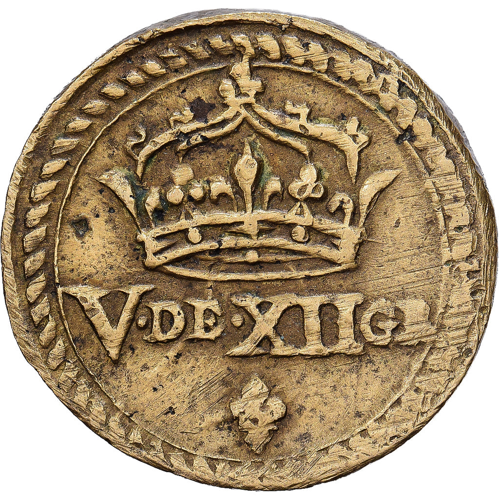 France, Poids Monétaire, Louis XIII, Demi-Franc de forme circulaire, Brass