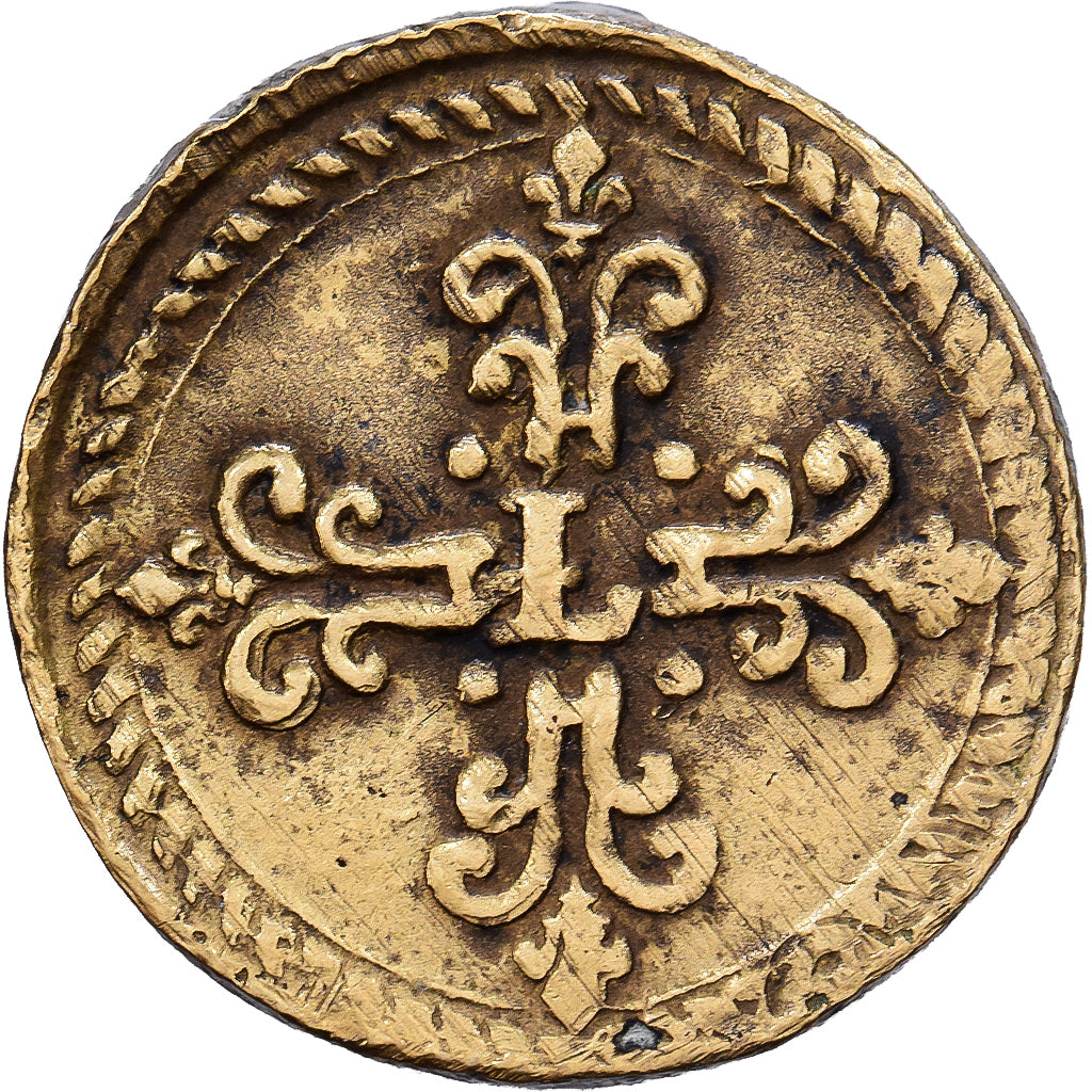 France, Poids Monétaire, Louis XIII, Demi-Franc de forme circulaire, Brass