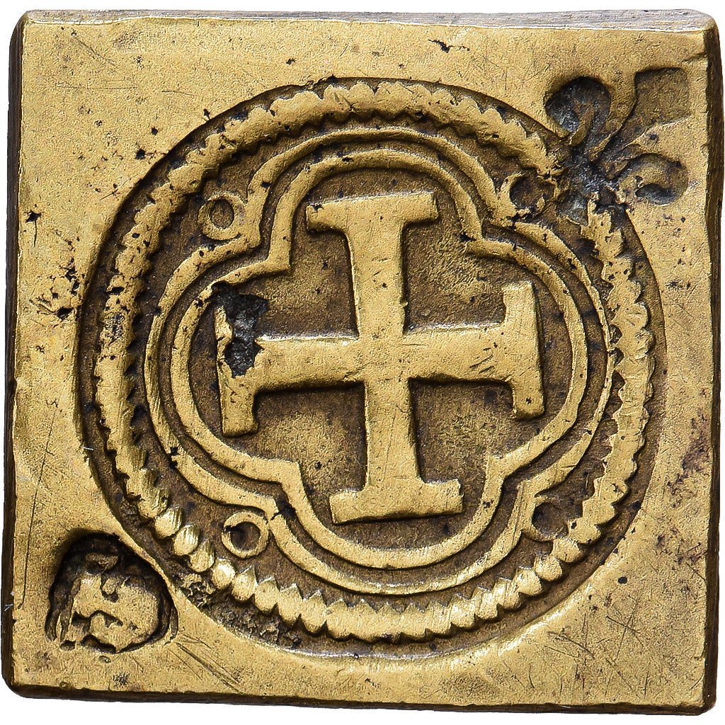 Spain, Poids Monétaire, Double Ecu de Charles Quint, Brass, AU(50-53)
