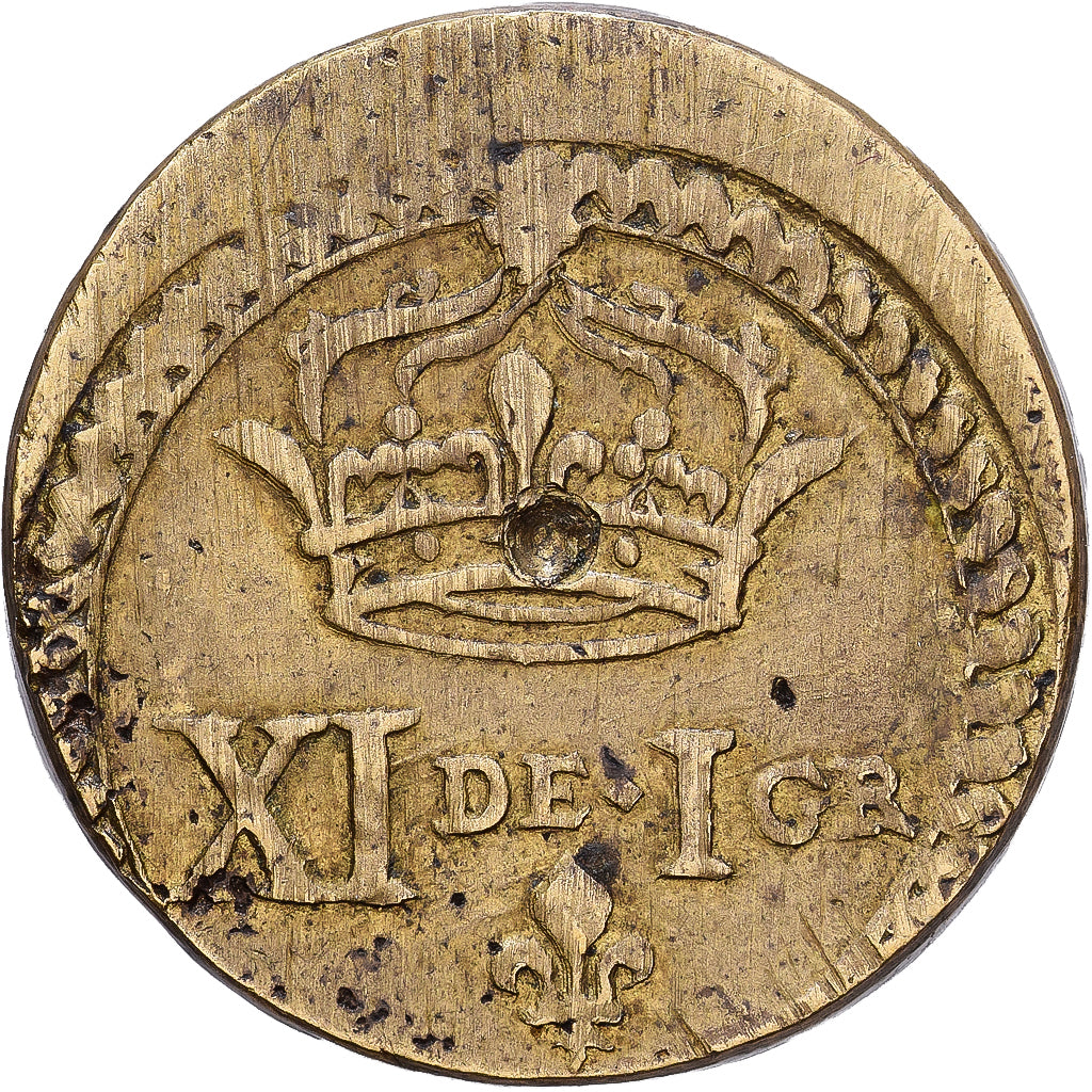 France, Poids Monétaire, Franc de Forme Circulaire, Henri III, Laiton, TTB