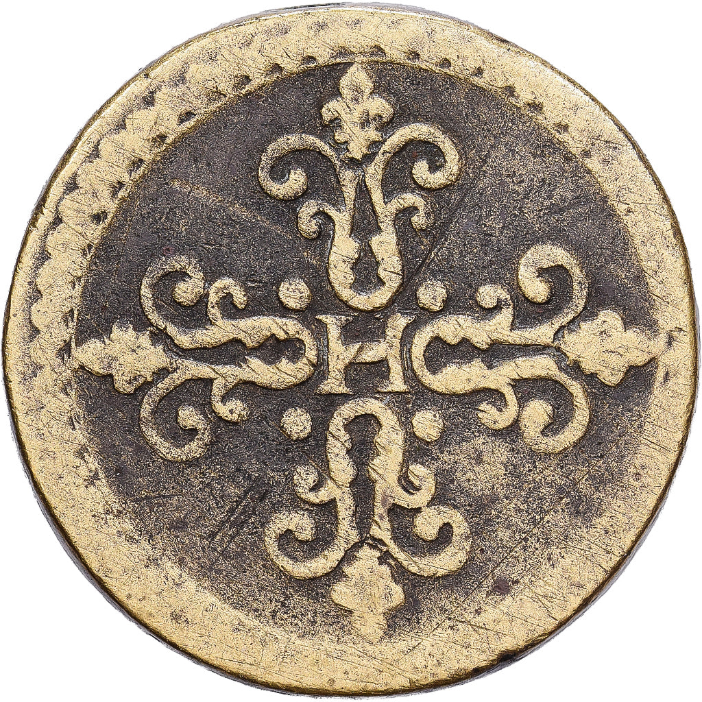 France, Poids Monétaire, Franc de Forme Circulaire, Henri III, Brass