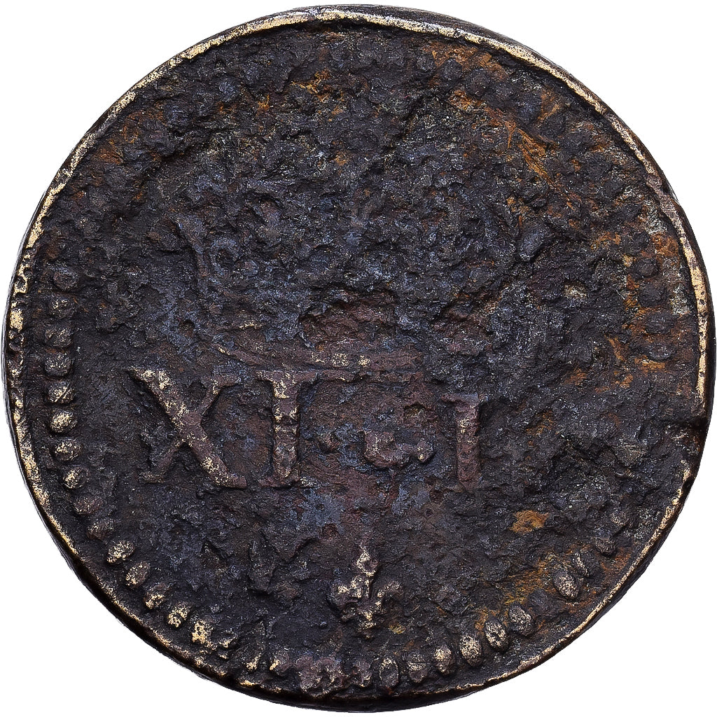 France, Poids Monétaire, Franc de Forme Circulaire, Henri III, Brass, VF(20-25)