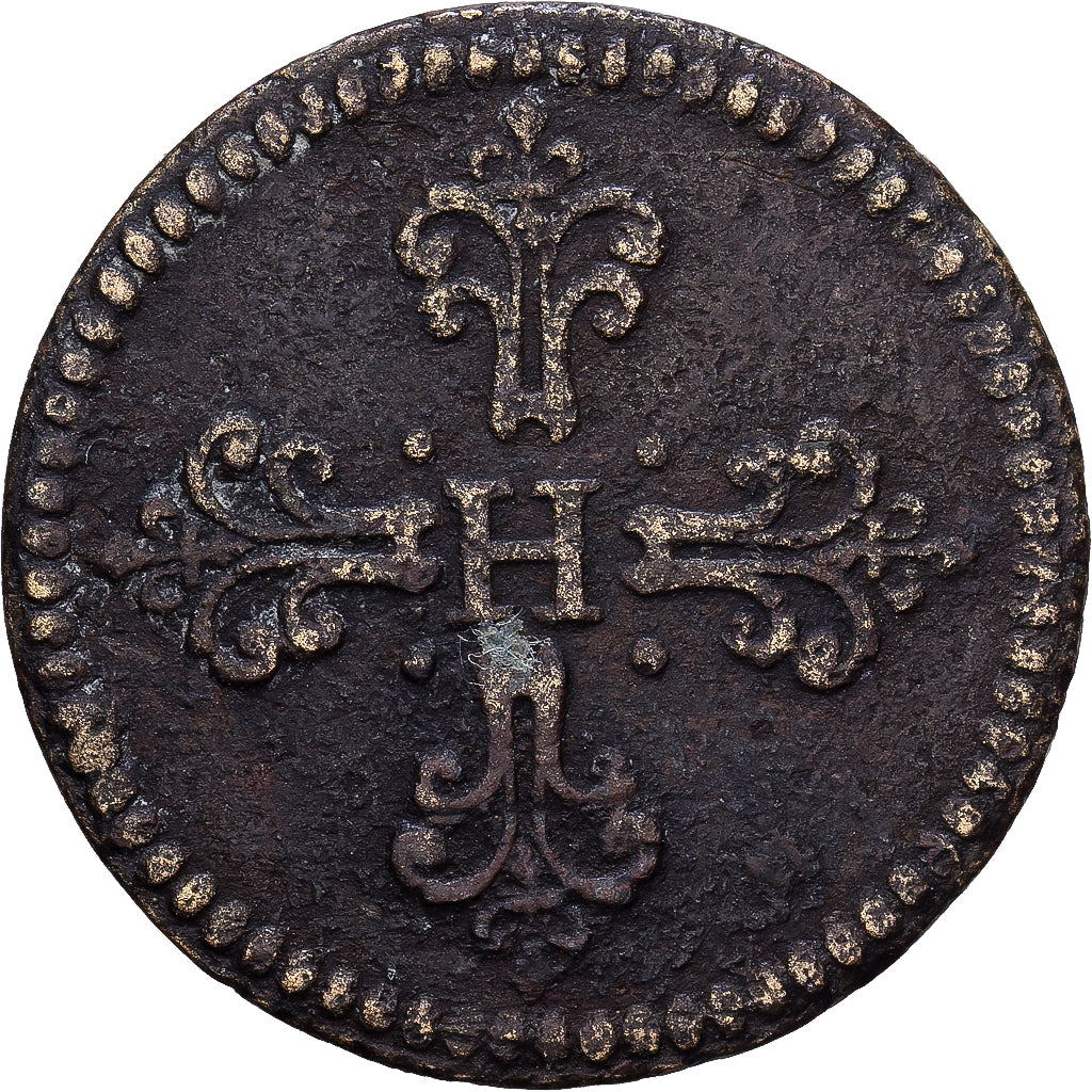 France, Poids Monétaire, Franc de Forme Circulaire, Henri III, Brass, VF(20-25)