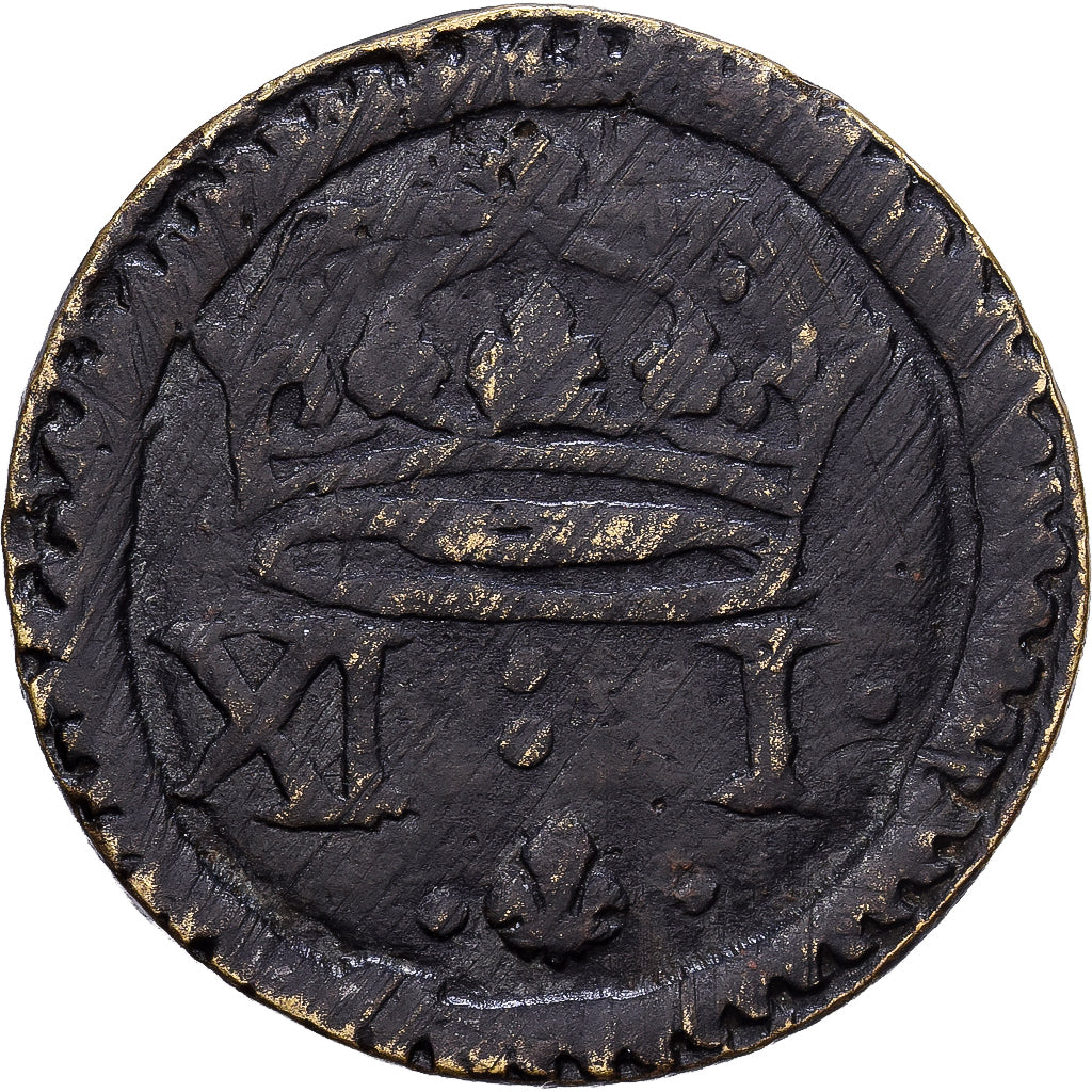 France, Poids Monétaire, Franc de Forme Circulaire, Henri III, Laiton, TB+
