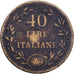 Italy, Poids Monétaire, 40 Lires, Brass, VF(20-25)