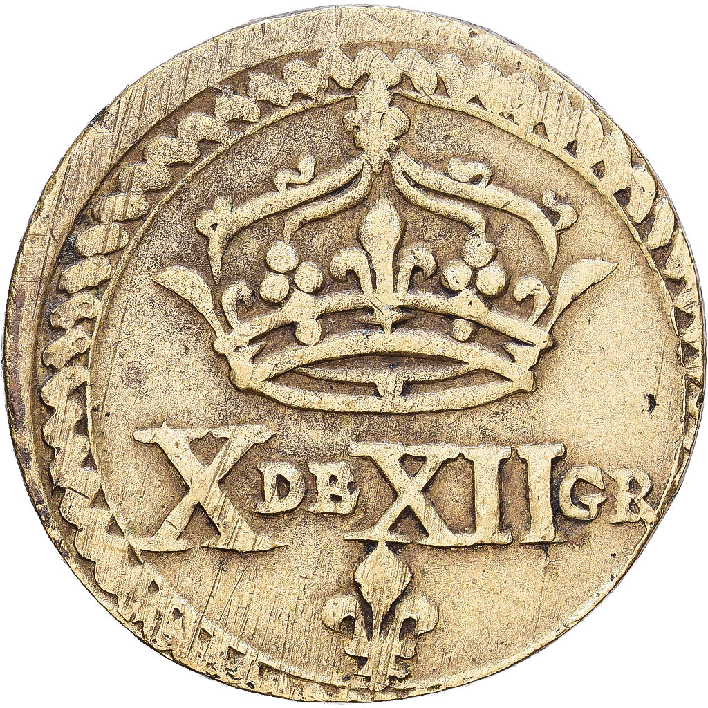 France, Poids Monétaire, Double Louis d'Or aux Huit L, Brass, AU(50-53)