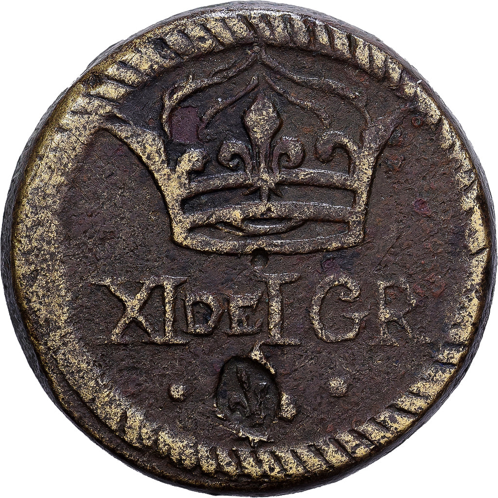 France, Poids Monétaire, Louis XIII, Franc de Forme Circulaire, Brass