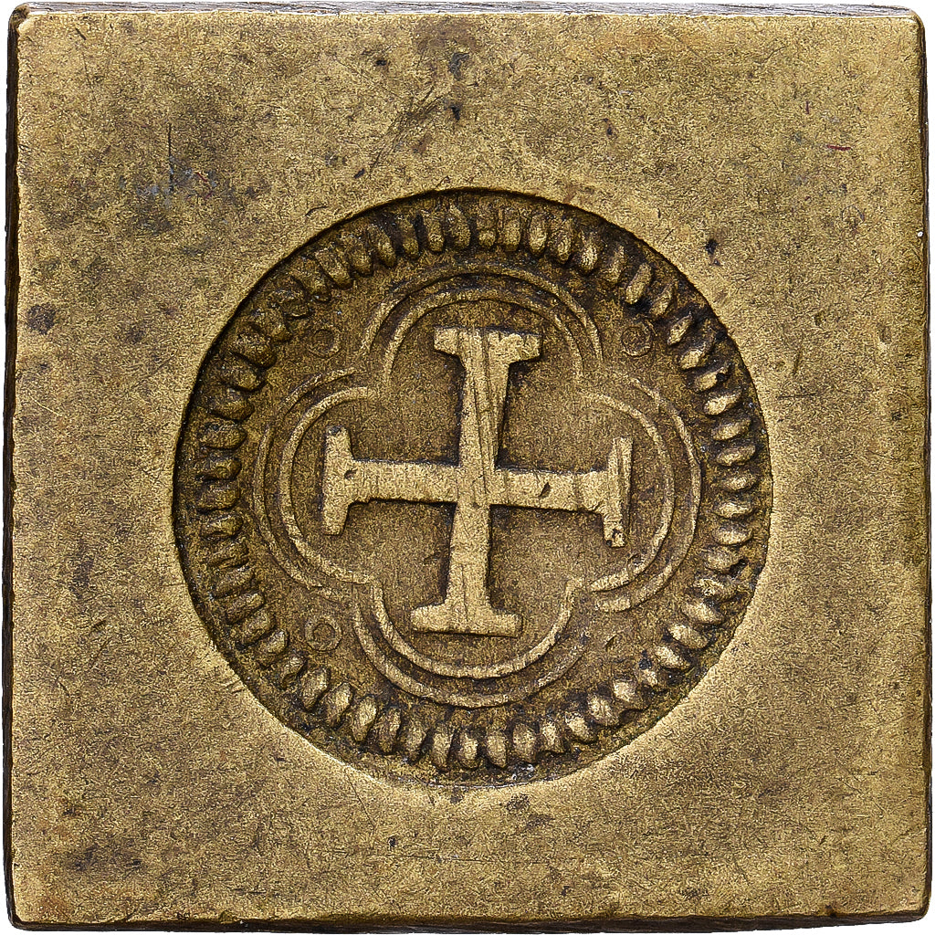 Spain, Poids Monétaire, 8 Écus de Charles Quint, Brass, AU(55-58)