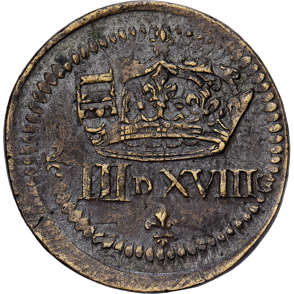 Francja, Poids Monétaire, Henri III à Louis XIV, Huitième d’Ecu, Mosiądz