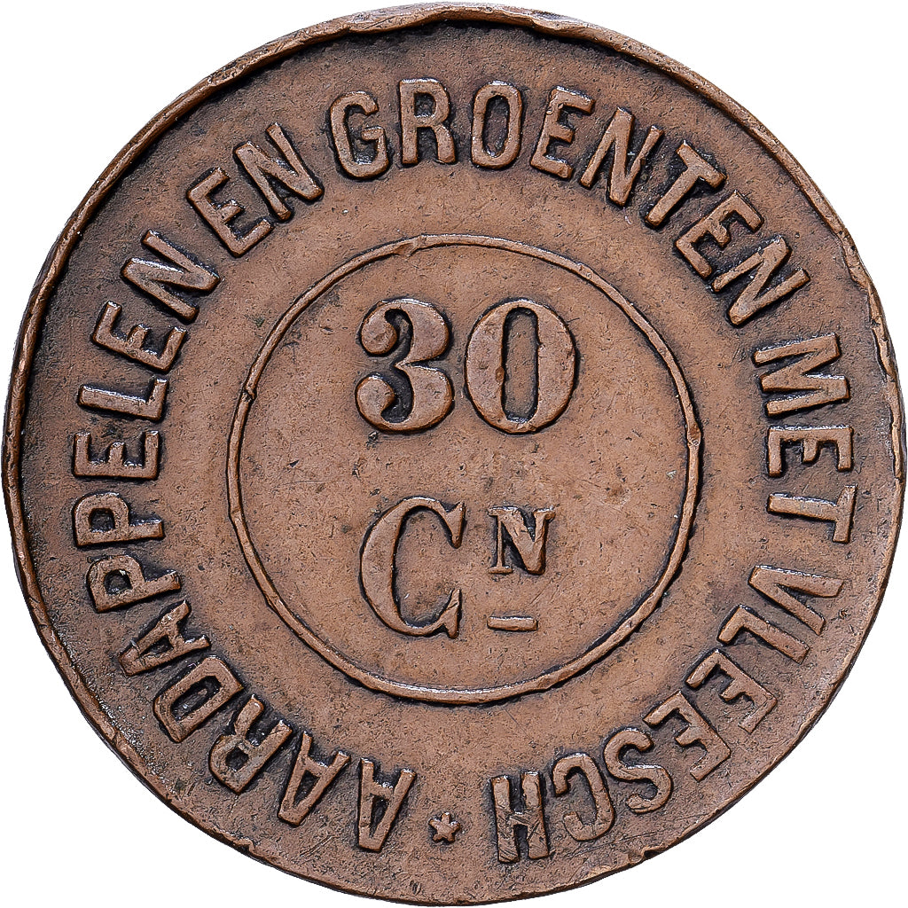 Belgium, Ville de Gand - Stad Gent, 30 Centimes, Viande avec Pommes de Terre