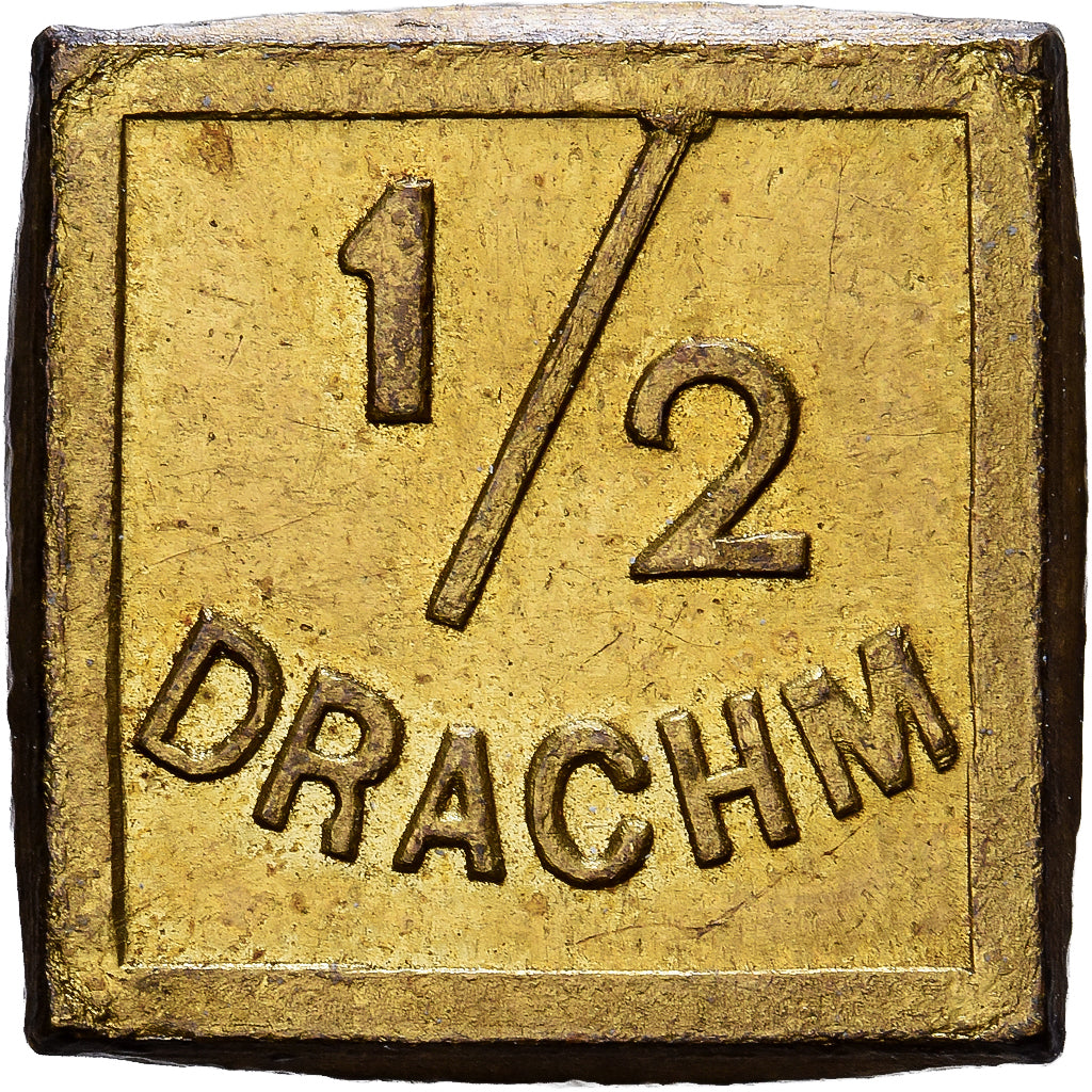 Royaume-Uni, Poids Monétaire, Apothicaire, 1/2 Drachme, Laiton, TTB+