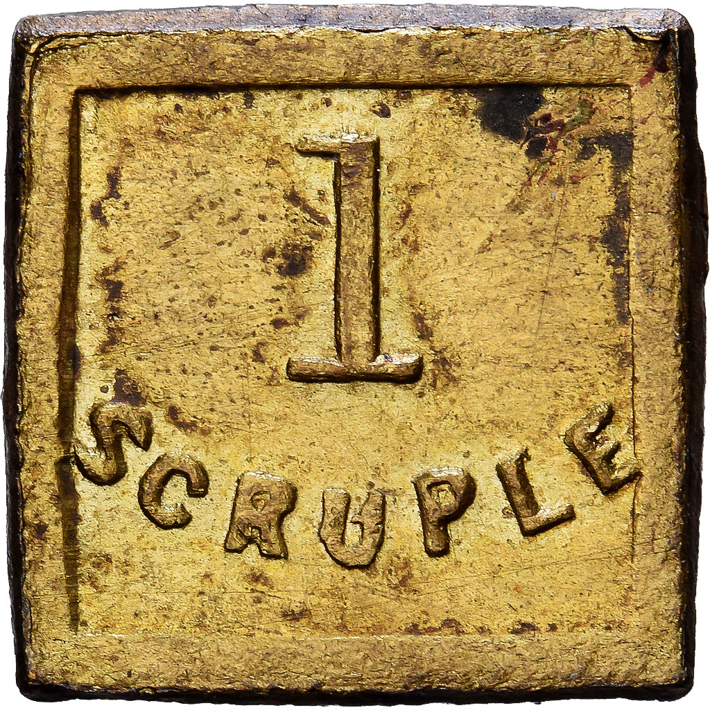 United Kingdom, Poids Monétaire, Apothicaire, 1 Scruple, Brass, AU(50-53)