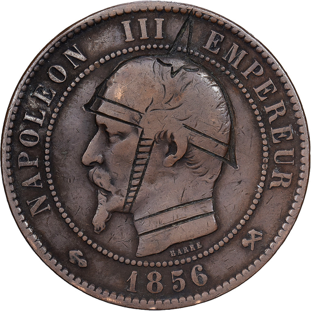 France, Napoleon III, 10 Centimes, 1856 ( 1871 ), Paris, Satirique, Bronze