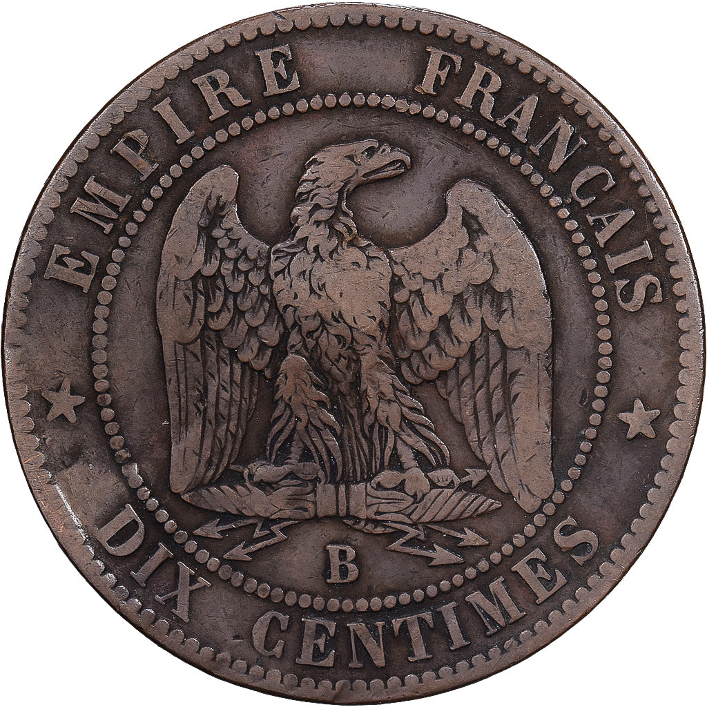France, Napoleon III, 10 Centimes, 1856 ( 1871 ), Paris, Satirique, Bronze