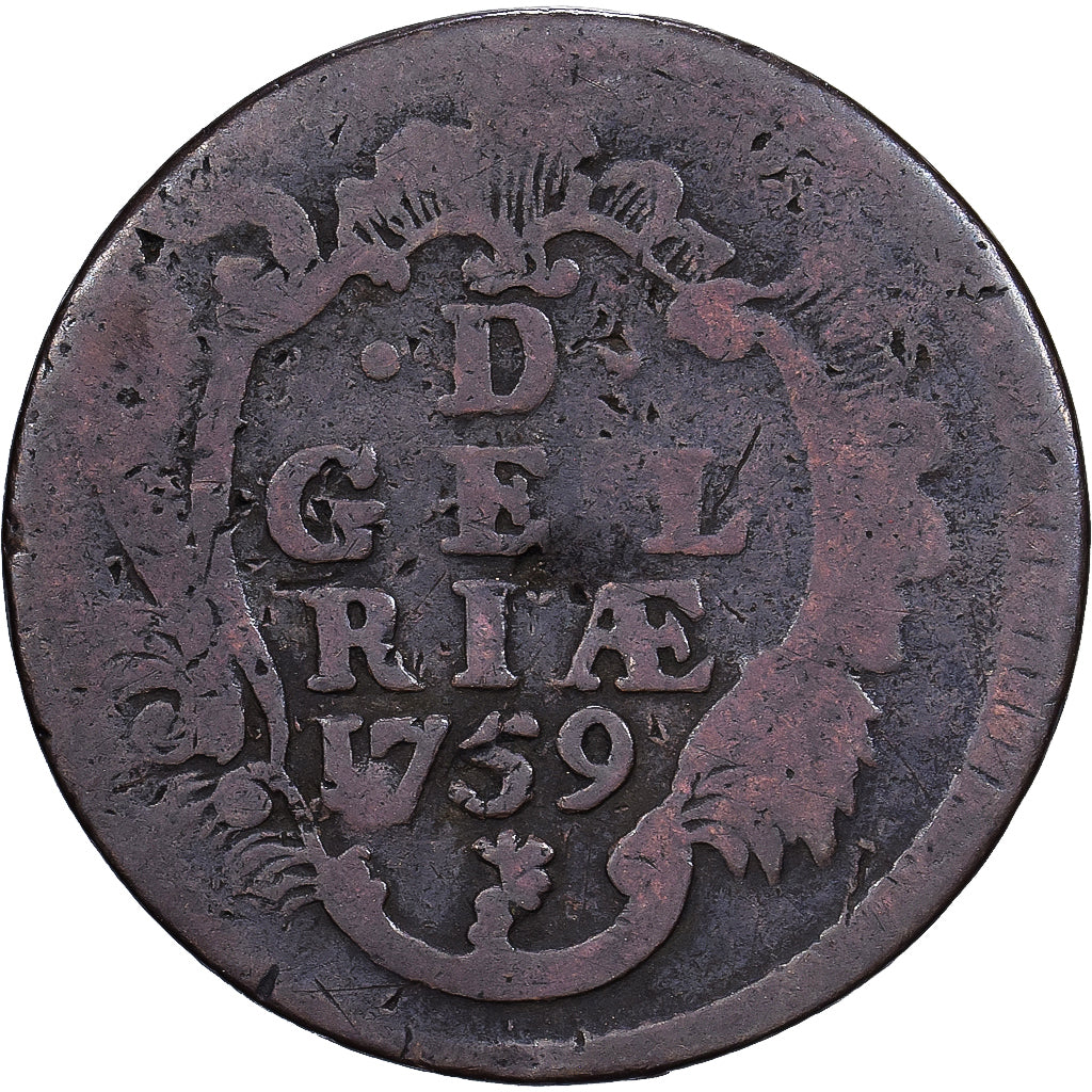 Netherlands, Province of Gelderland, Duit, 1759, Harderwijk, Copper, VF(20-25)