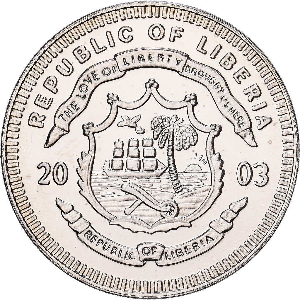 Liberia, 10 Dollars, John F. Kennedy, 2003, Copper-nickel, MS(65-70)