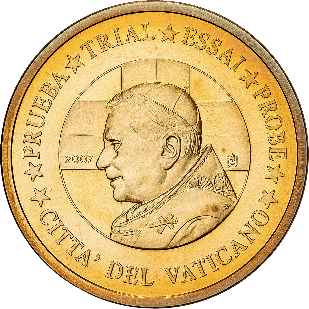 Vatican, 50 Euro Cent, 50 C, Essai-Trial Benoit XVI, 2007