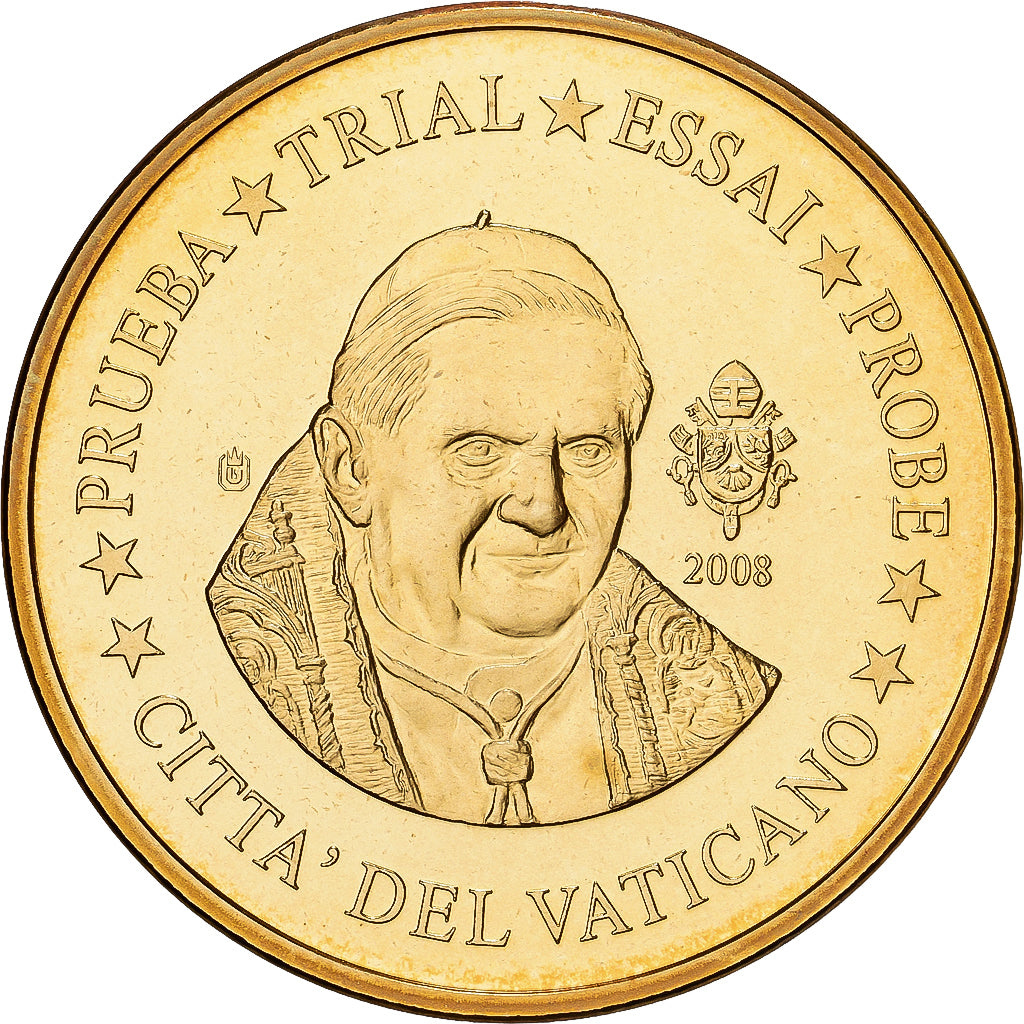 Vatican, Medal, 50 C, Essai-Trial Benoit XVI, 2008, Brass, MS(65-70)