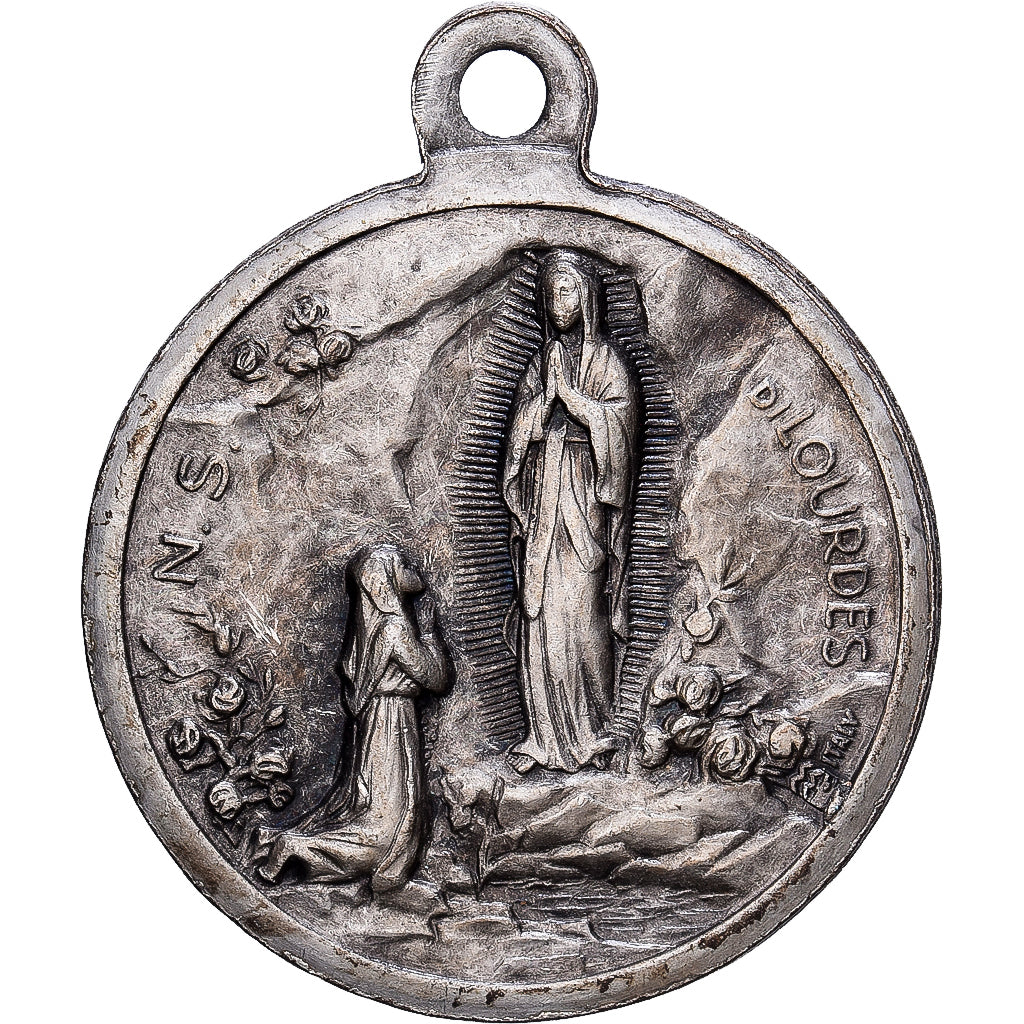 Vatican, Medal, Le Pape Jean-Paul II, Silvered bronze, Notre Dame de Lourdes