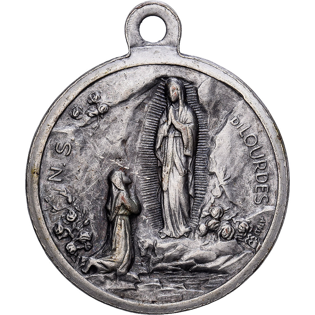 Vatican, Medal, Le Pape Jean-Paul II, Silvered bronze, Notre Dame de Lourdes