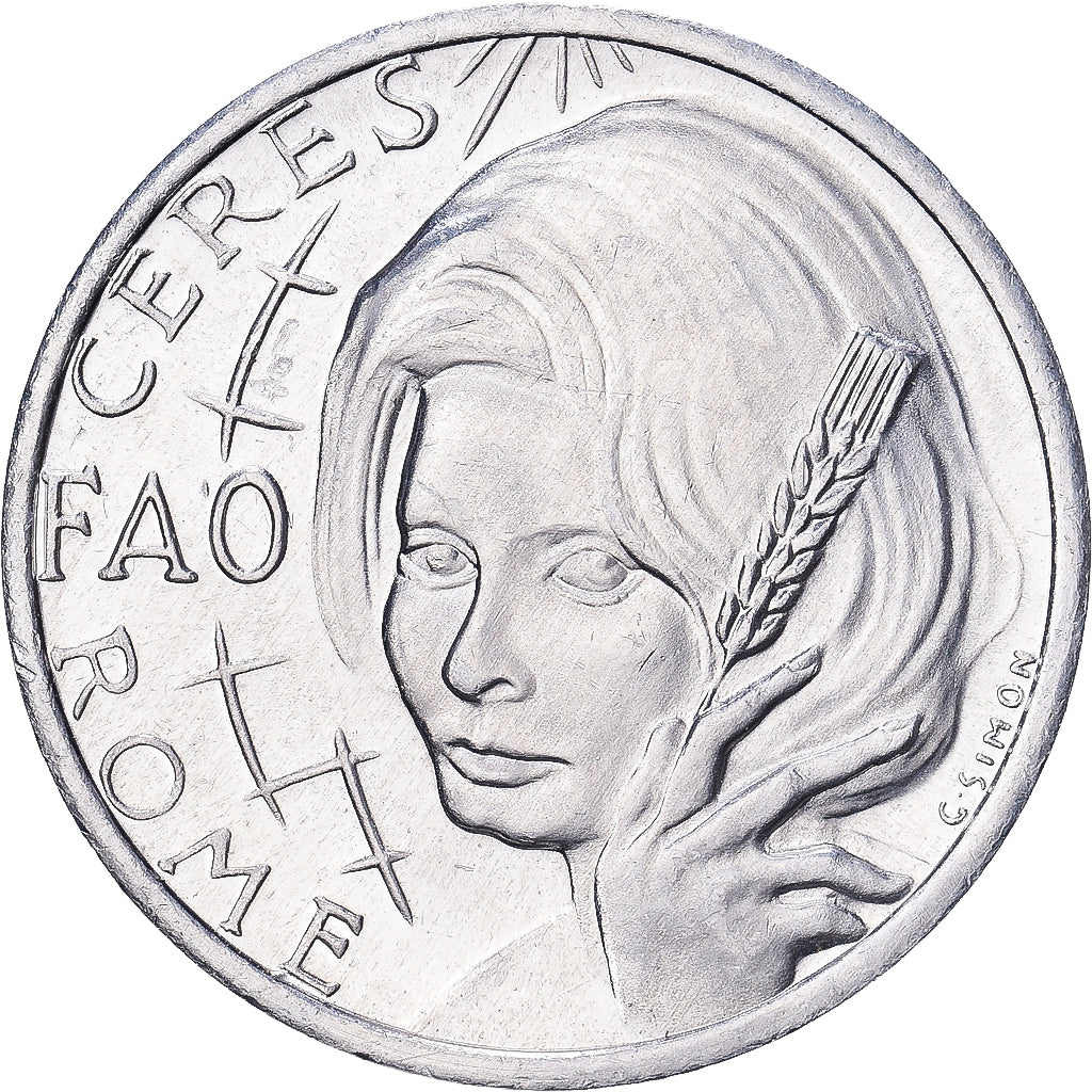 Włochy, medal, Cérès, FAO, Rome, Nations Unies, 1971, Aluminium, MS(63)