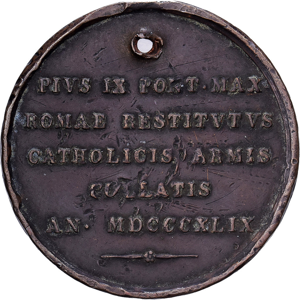 Vatican, Medal, Rome rendue aux Catholiques par les Armes, 1849, Bronze