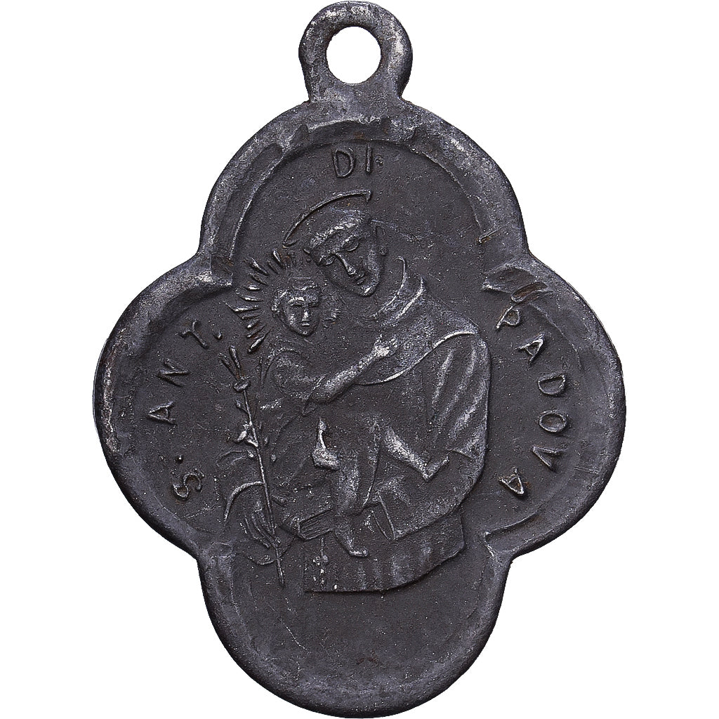 Italy, Medal, Saint Antoine de Padoue, Silvered Metal, EF(40-45)