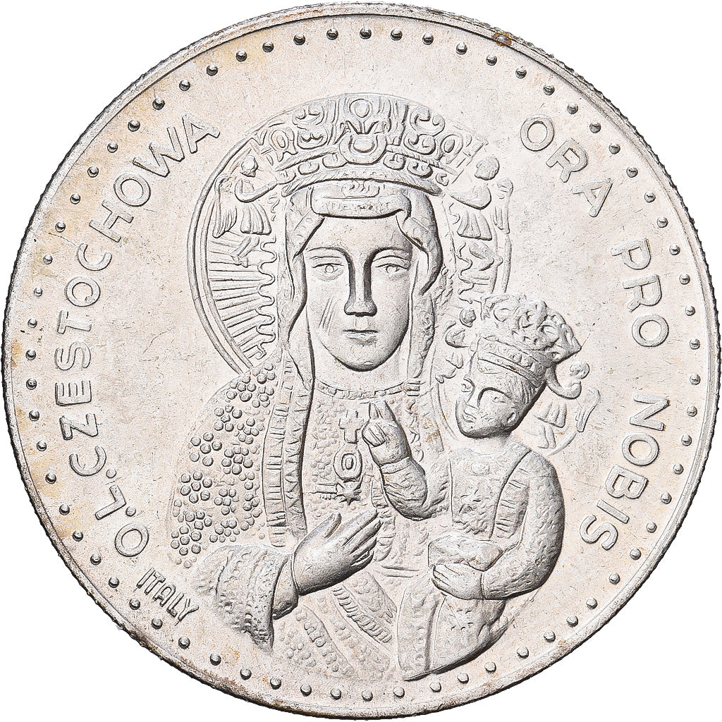 Vatican, Medal, Jean-Paul II, Madonna di Czestochowa, Silvered bronze, AU(55-58)