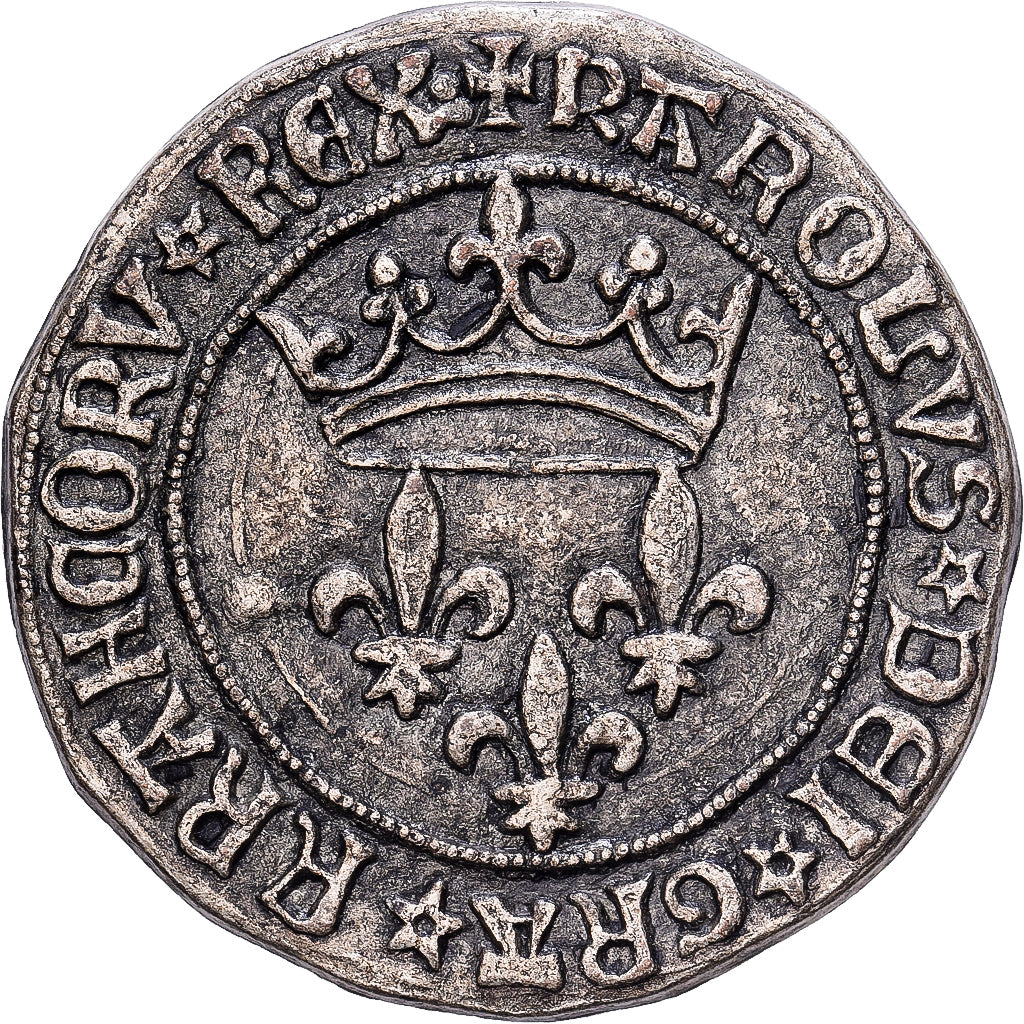 France, Token, Collection BP, Gros Charles VII, Copper, AU(55-58)