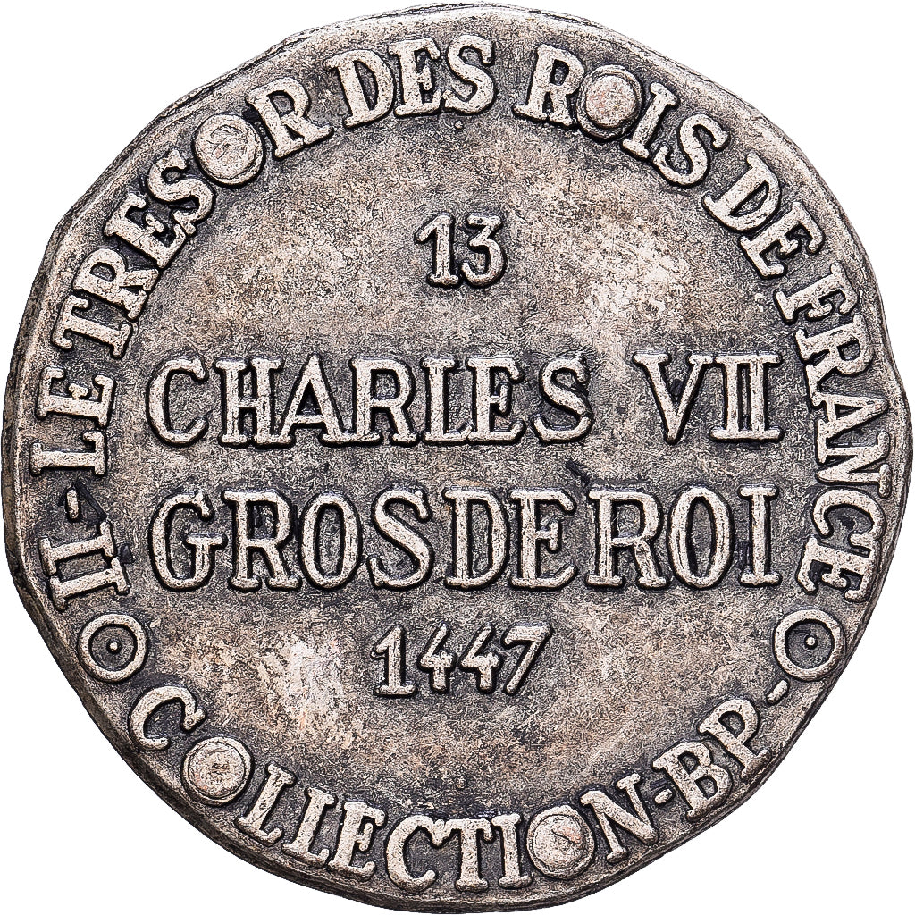 France, Token, Collection BP, Gros Charles VII, Copper, AU(55-58)
